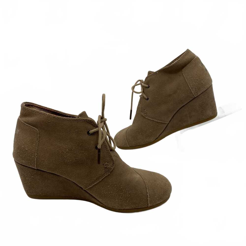 Toms Brown Suede Wedges Platform Shoes | Women’s US9